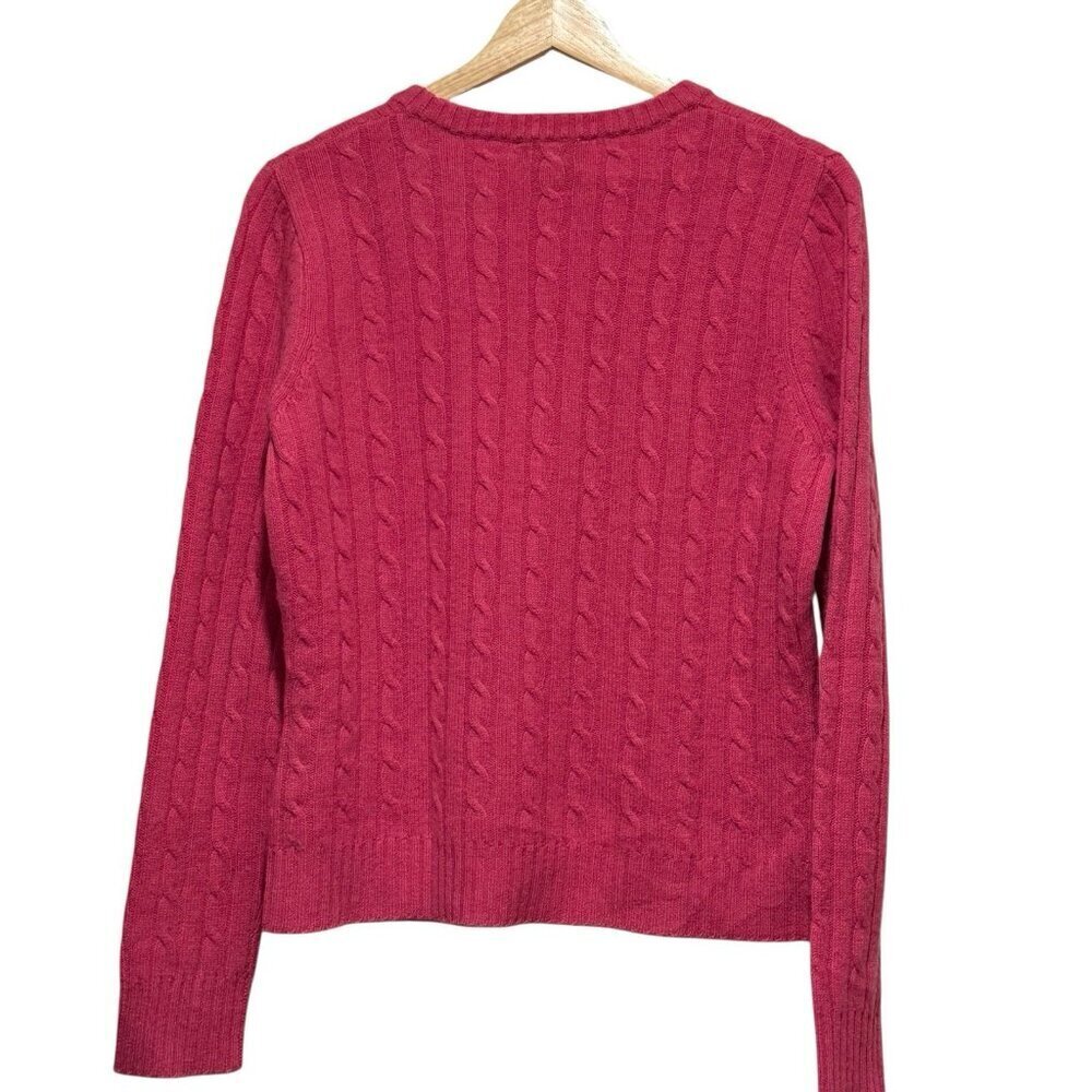 Magaschoni MAG Cashmere Pink Cable Knit Crewneck Sweater Womens Medium - Picture 4 of 8